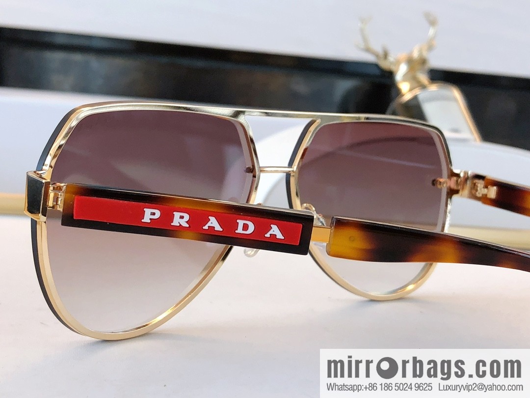 PRADA Prada letter logo temple diamond three-dimensional cut lens sunglasses
