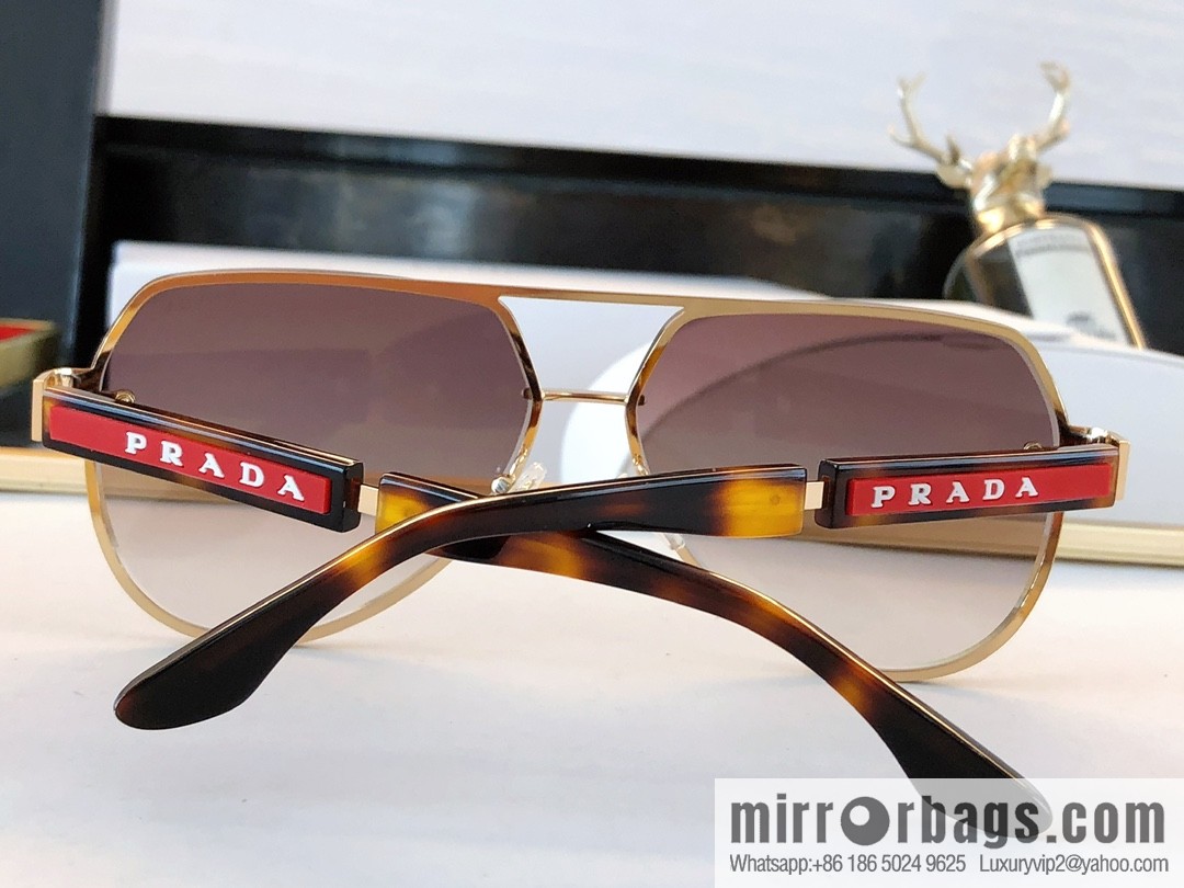 PRADA Prada letter logo temple diamond three-dimensional cut lens sunglasses