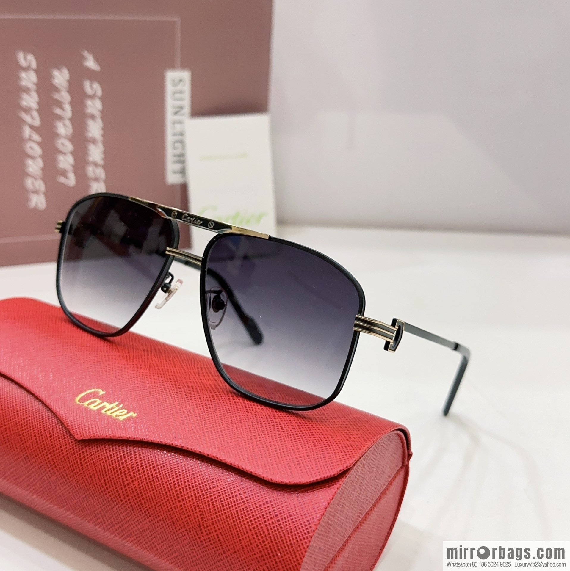 Cartier box unisex sunglasses