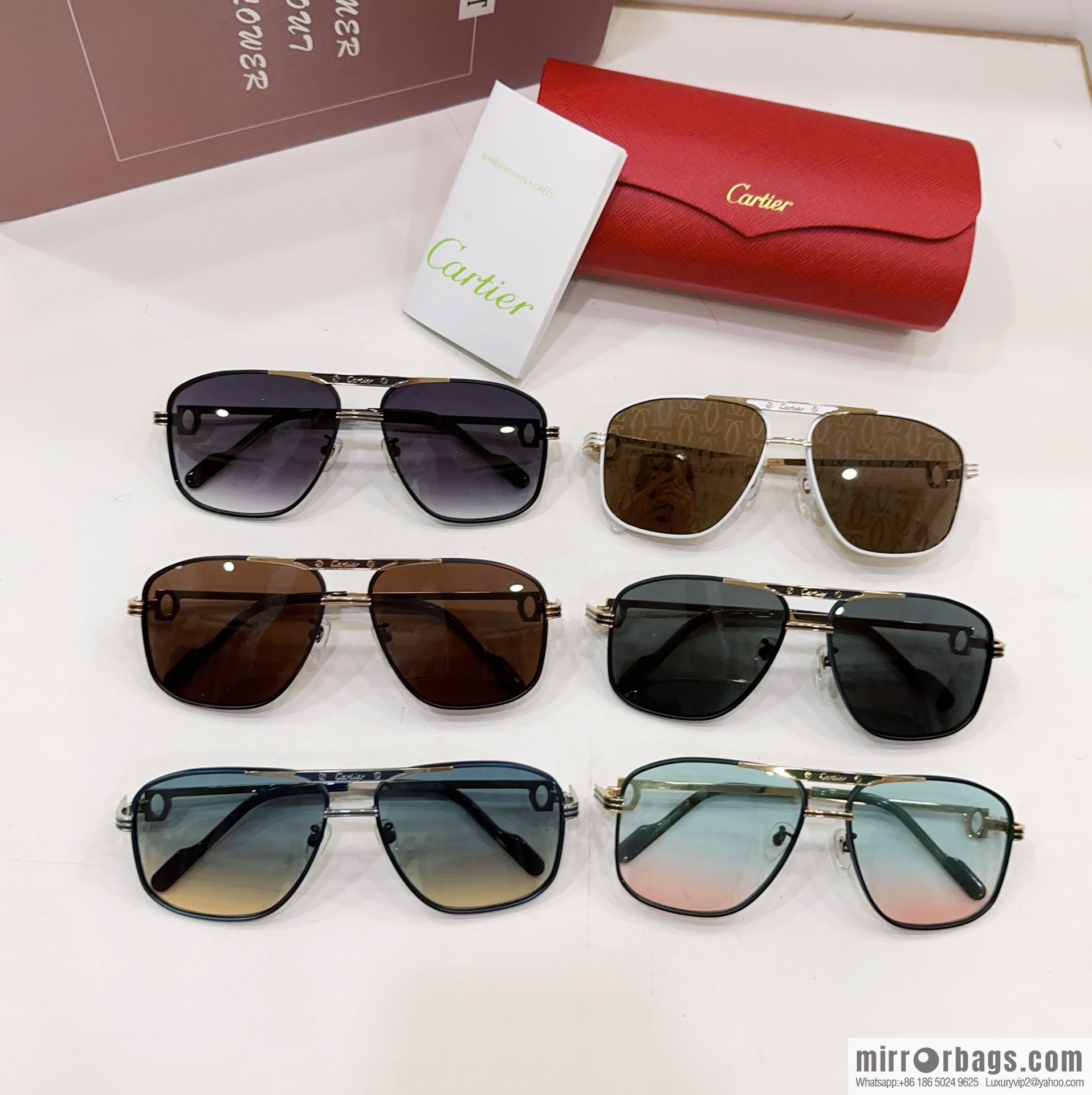 Cartier box unisex sunglasses