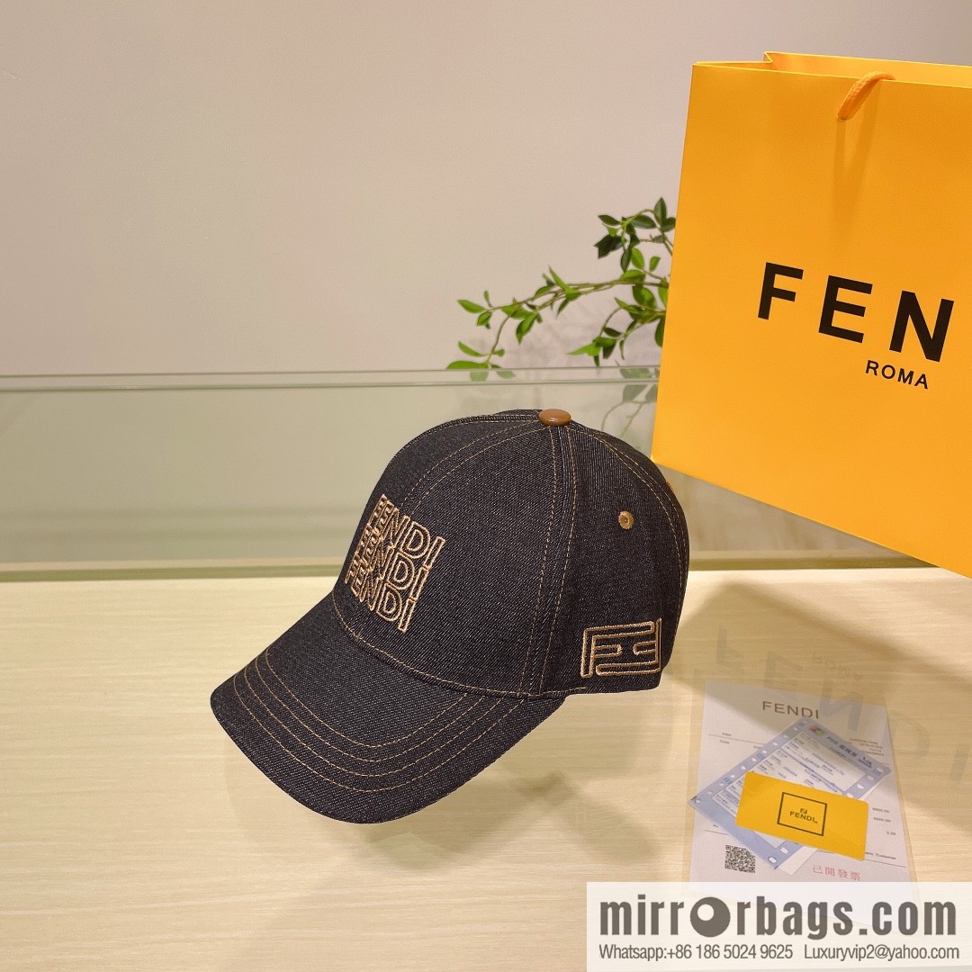 FENDI Fendi's new washed denim baseball cap