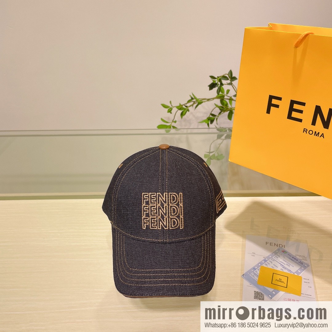 FENDI Fendi's new washed denim baseball cap