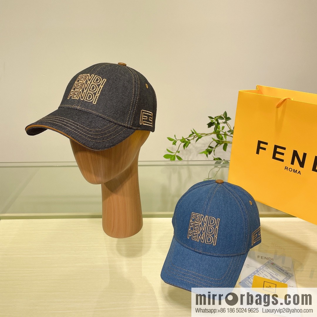 FENDI Fendi's new washed denim baseball cap