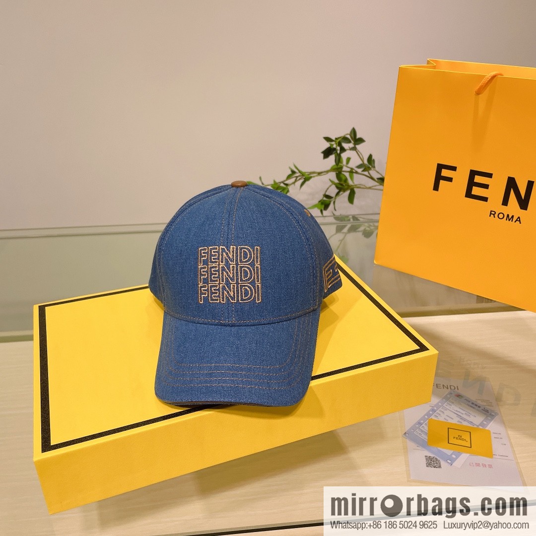 FENDI Fendi's new washed denim baseball cap
