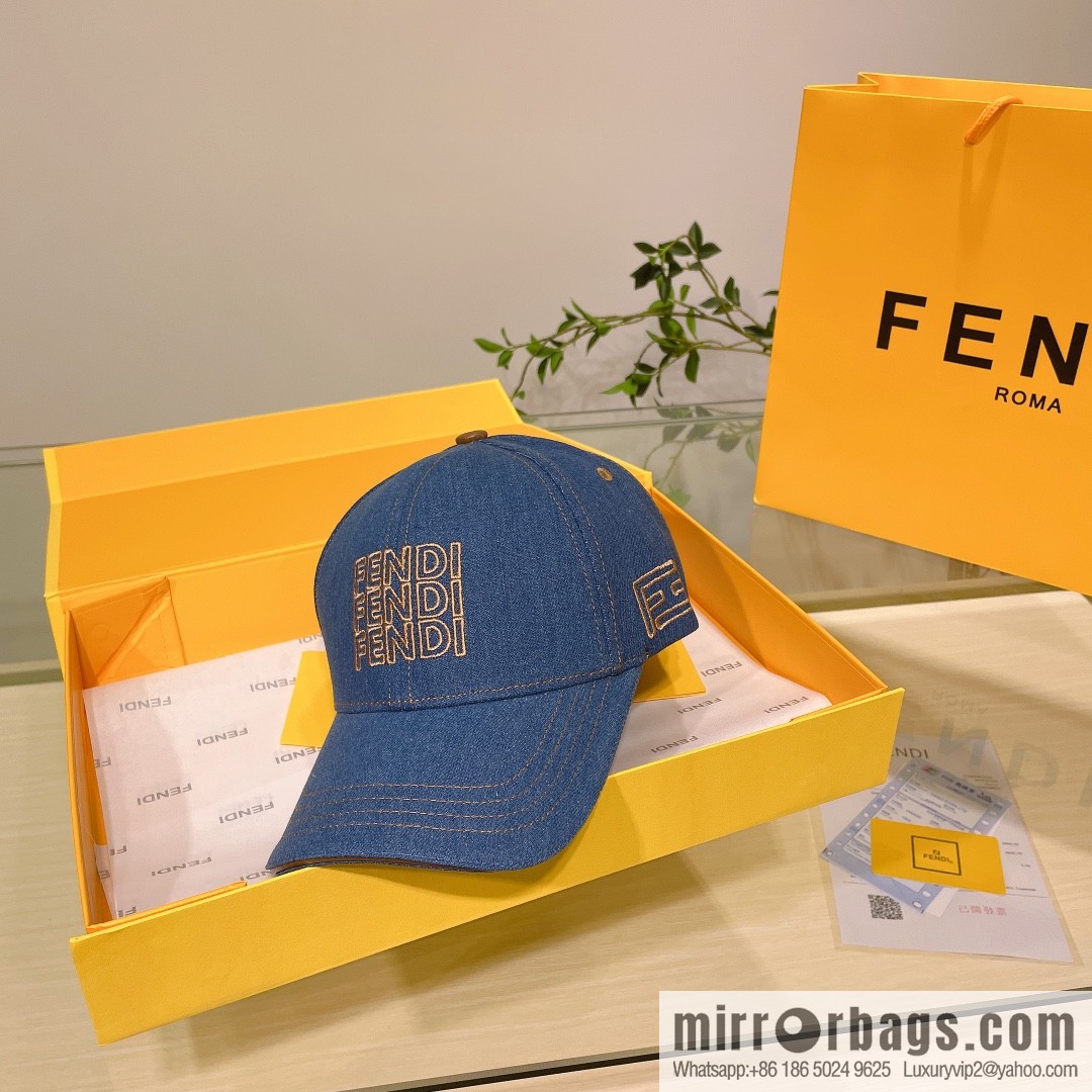 FENDI Fendi's new washed denim baseball cap