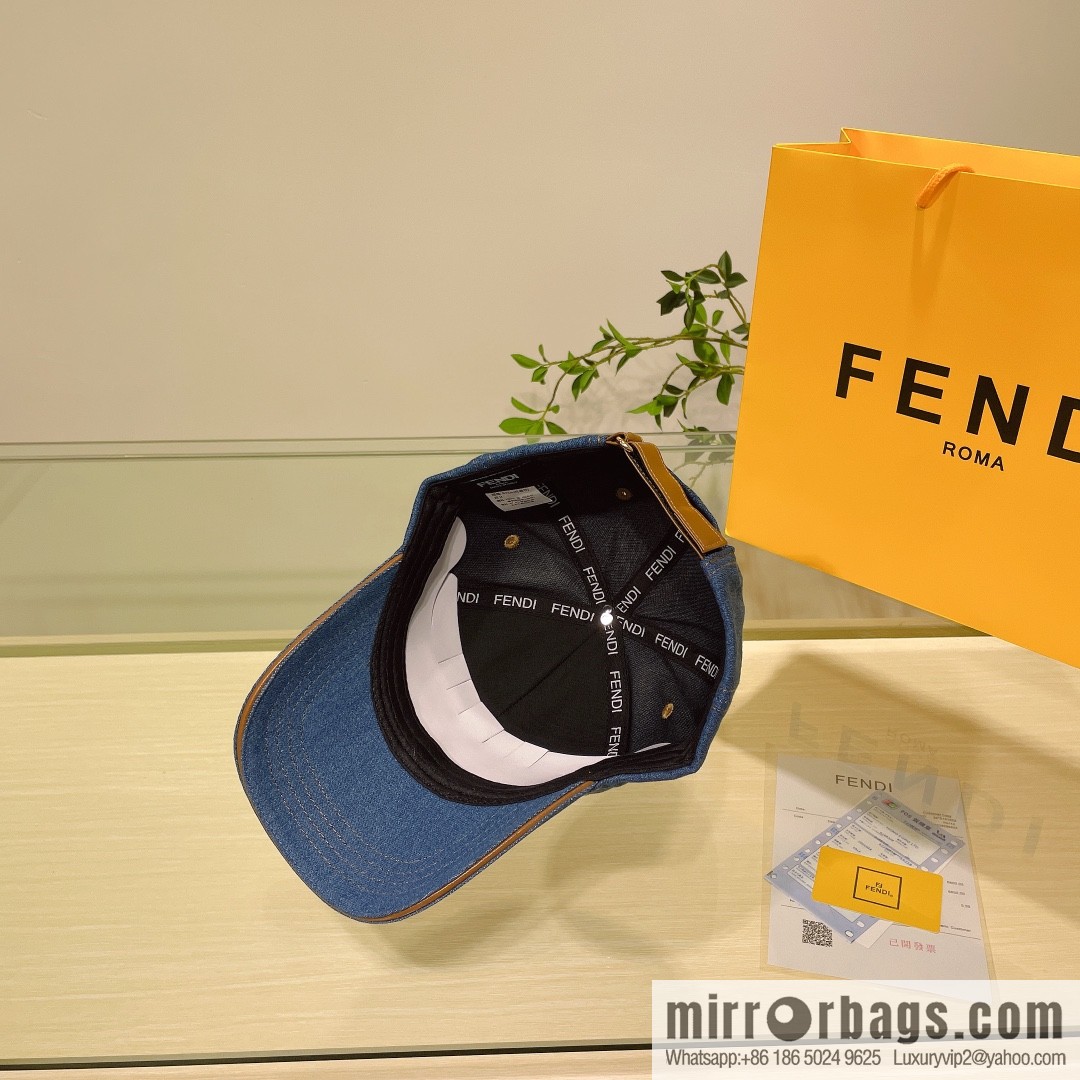 FENDI Fendi's new washed denim baseball cap