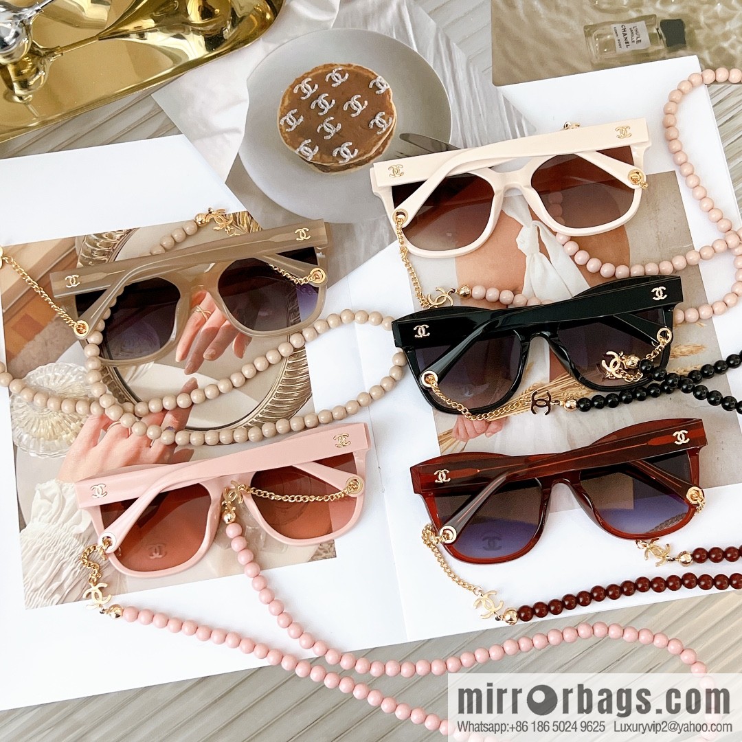 Chanel pearl chain women's sunglasses