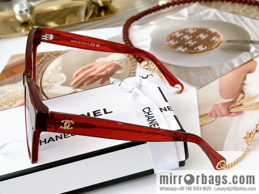 Chanel pearl chain women's sunglasses