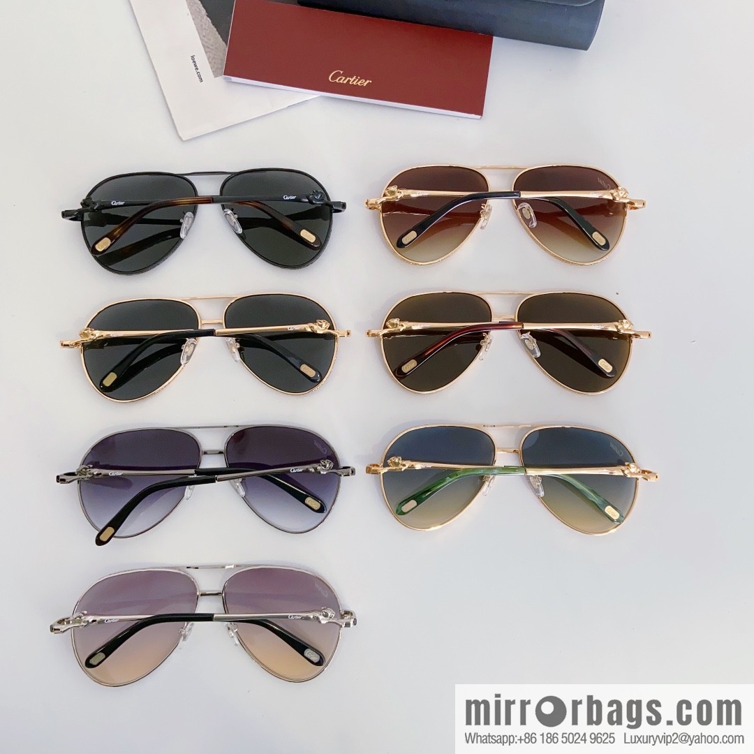 Cartier Metal Frame Unisex Sunglasses