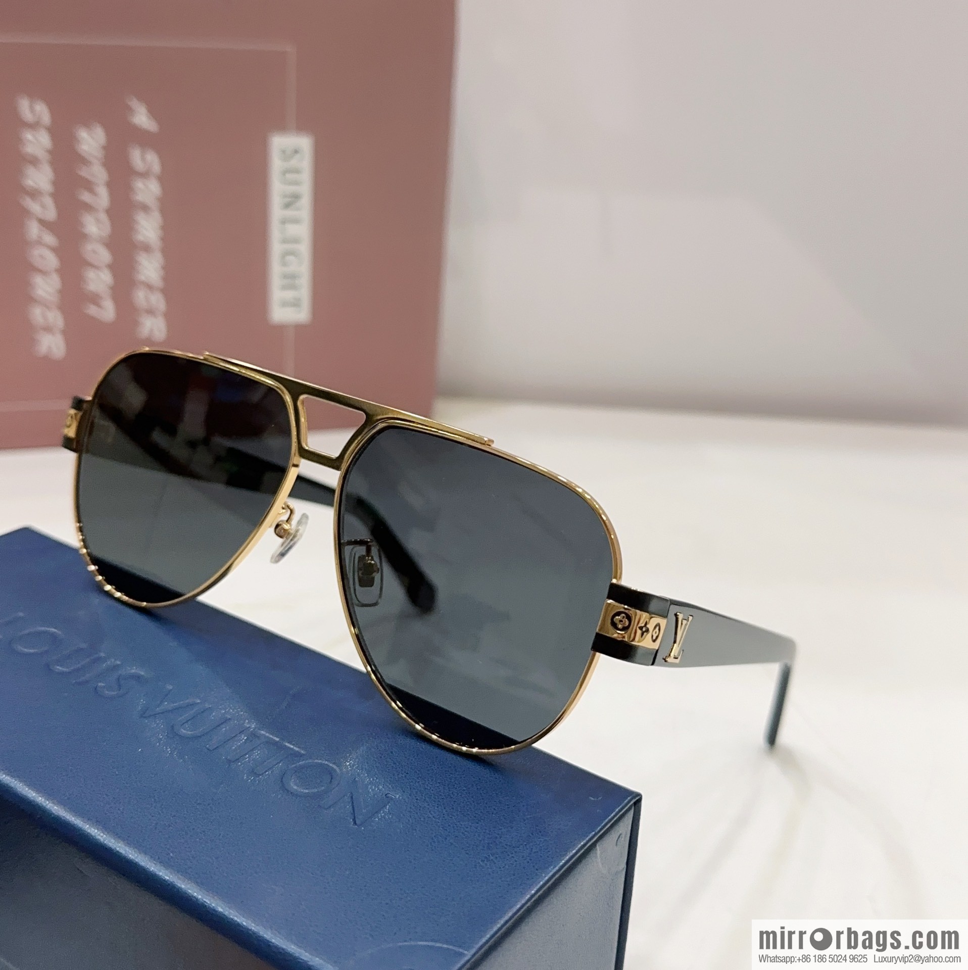 LV Louis Vuitton Round Frame Unisex Sunglasses