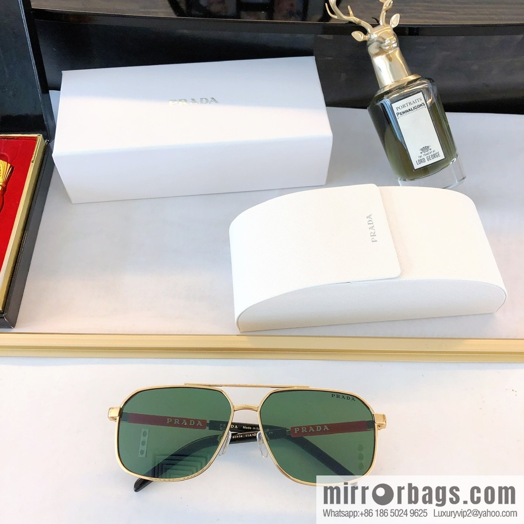 PRADA three-dimensional lettering engraved unisex sunglasses