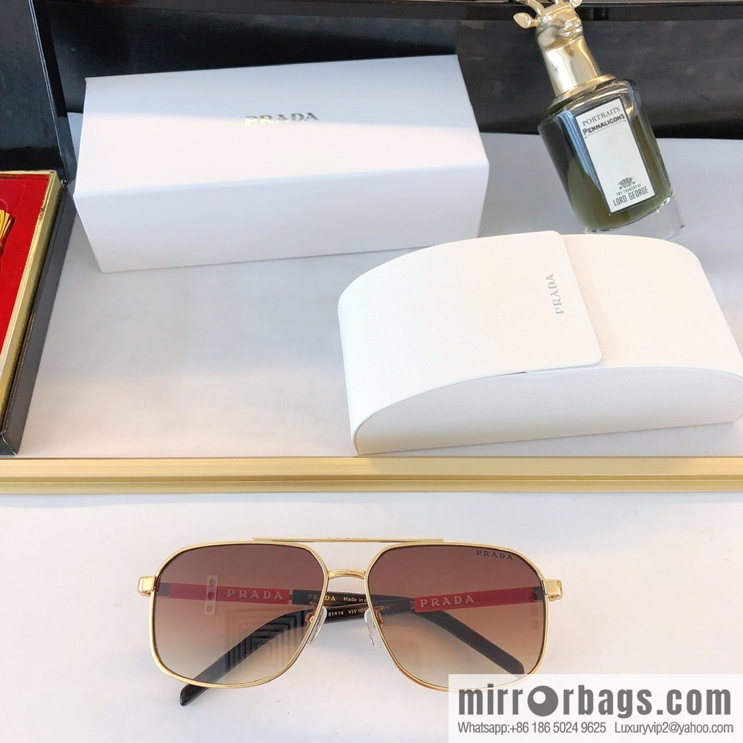 PRADA three-dimensional lettering engraved unisex sunglasses