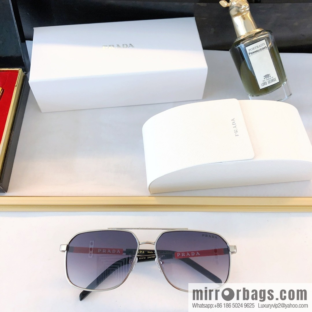 PRADA three-dimensional lettering engraved unisex sunglasses