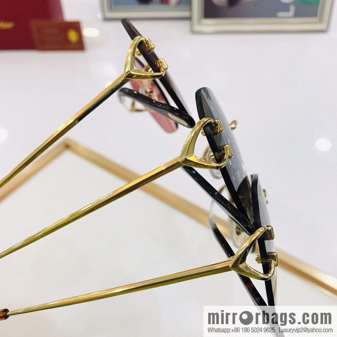 Cartier Cartier official website classic rimless unisex sunglasses