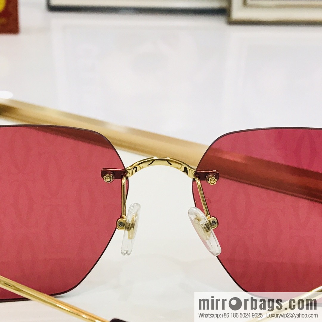 Cartier Cartier official website classic rimless unisex sunglasses