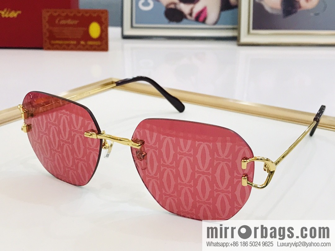 Cartier Cartier official website classic rimless unisex sunglasses