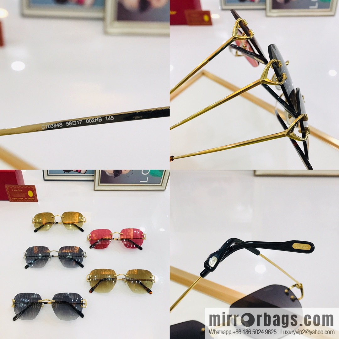 Cartier Cartier official website classic rimless unisex sunglasses