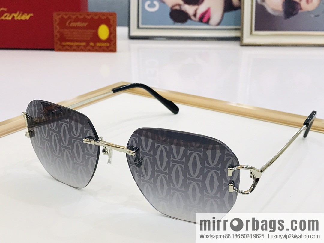 Cartier Cartier official website classic rimless unisex sunglasses