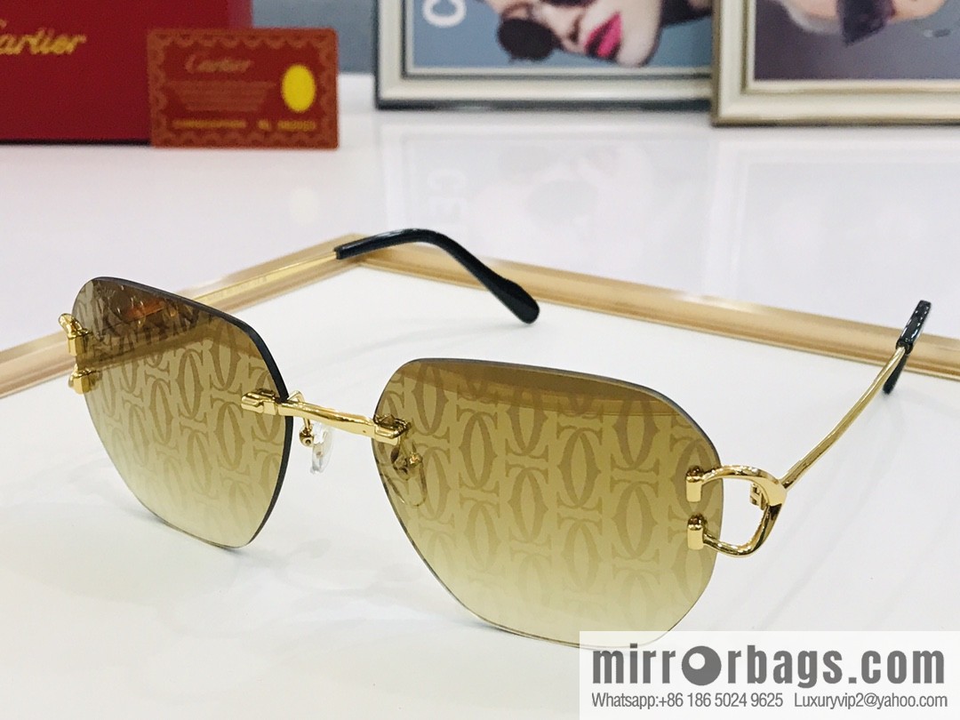 Cartier Cartier official website classic rimless unisex sunglasses