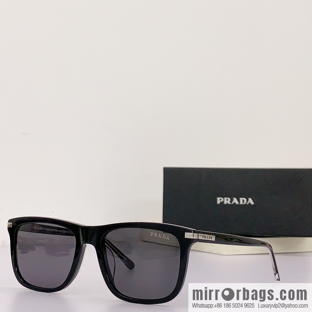 PRADA temple metal logo unisex sunglasses