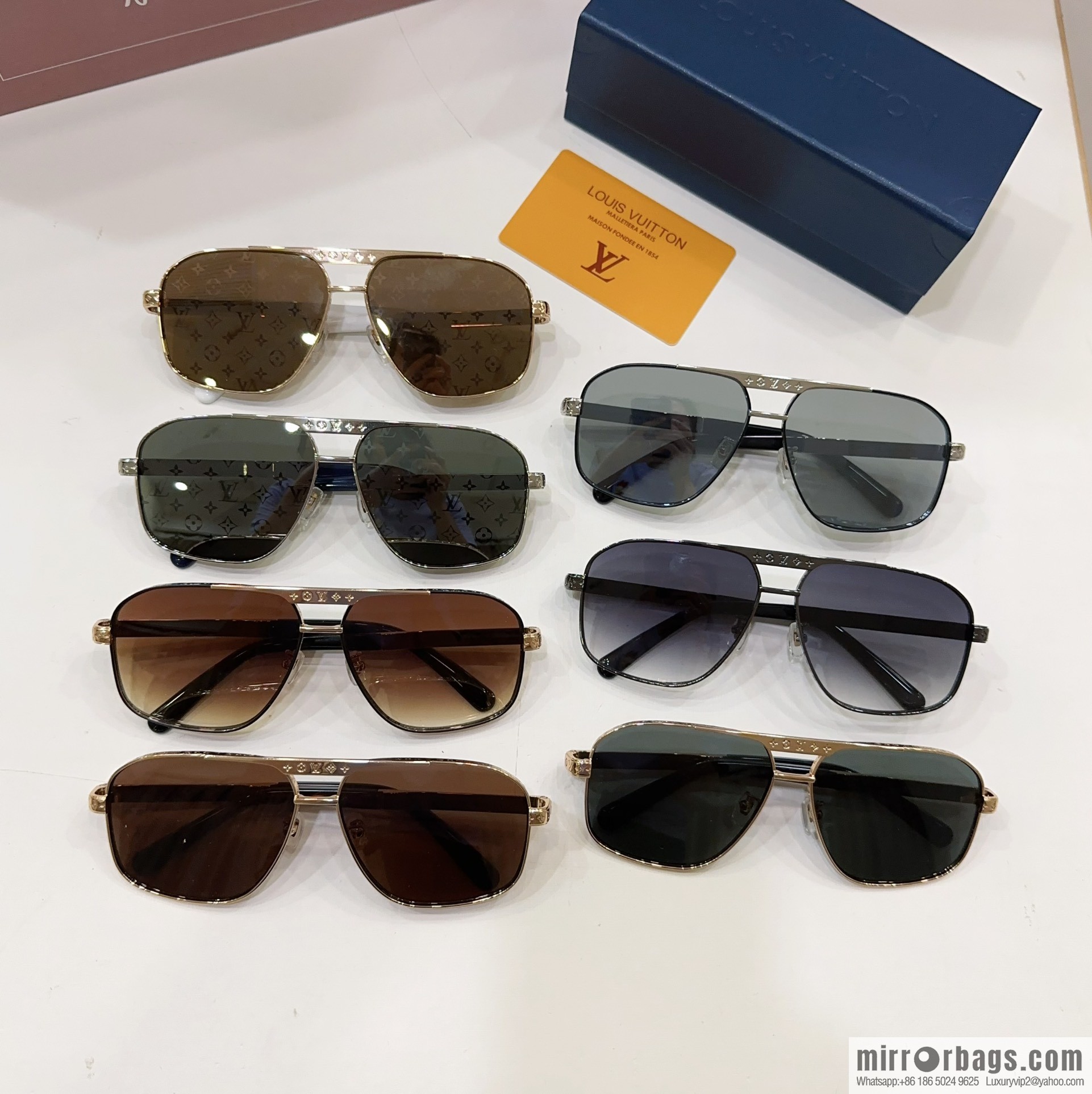 LV Louis Vuitton Square Unisex Sunglasses