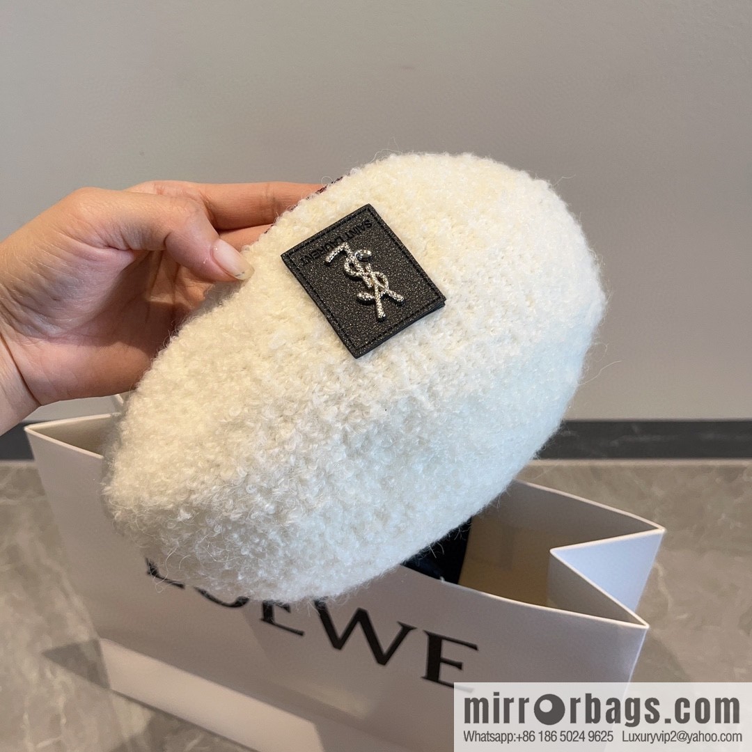 YSL Saint Laurent Corduroy Beret