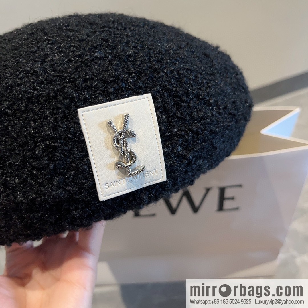 YSL Saint Laurent Corduroy Beret