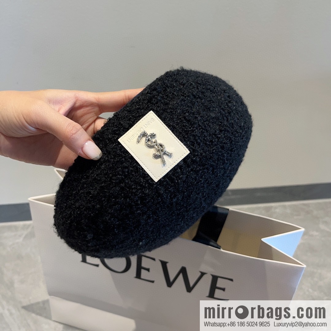 YSL Saint Laurent Corduroy Beret