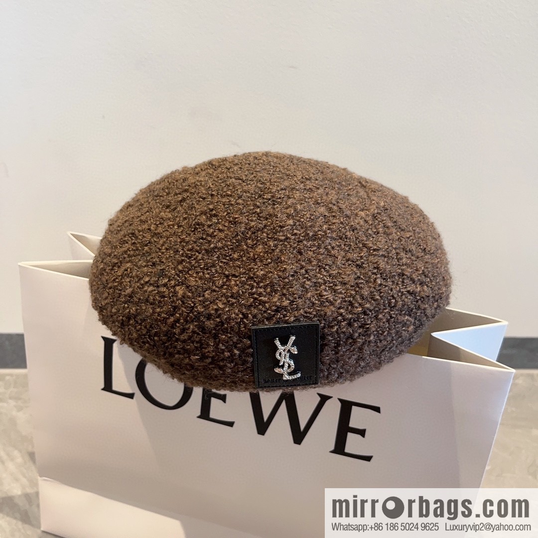 YSL Saint Laurent Corduroy Beret