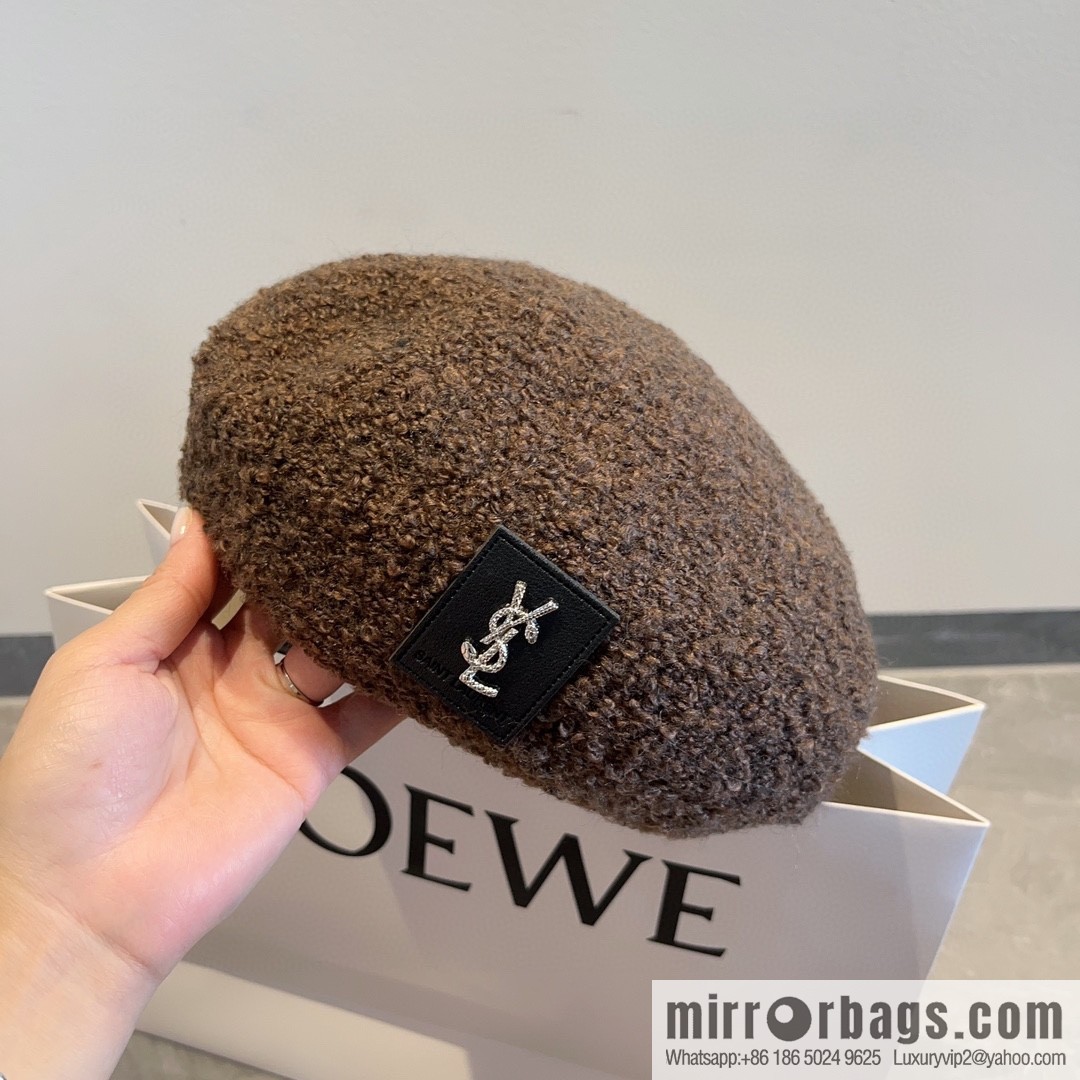 YSL Saint Laurent Corduroy Beret