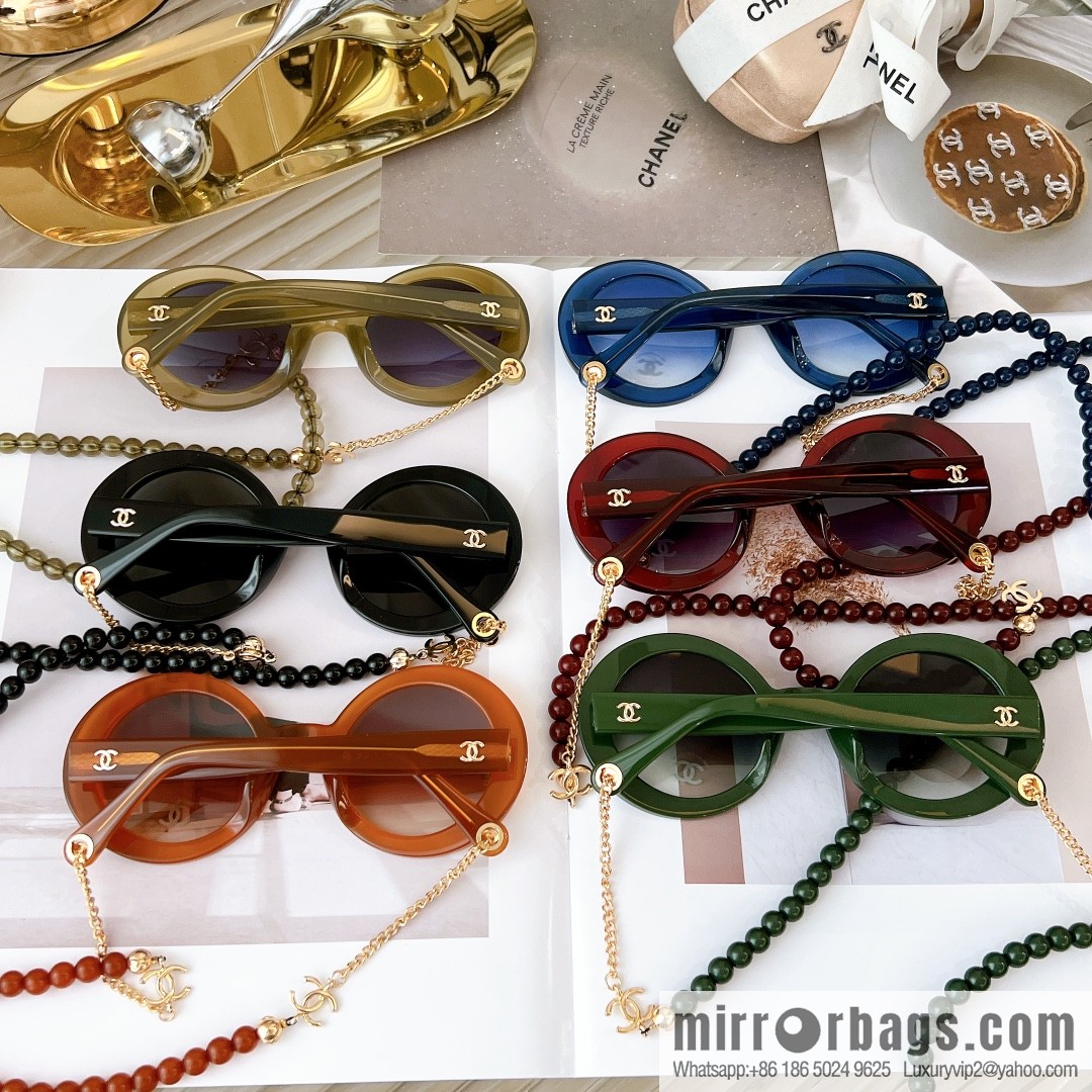 Chanel round frame women's sunglasses