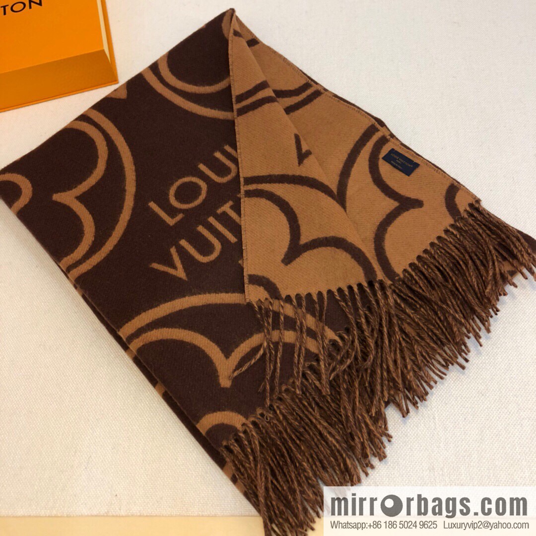 LV Louis Vuitton Jacquard Monogram Floral Scarf