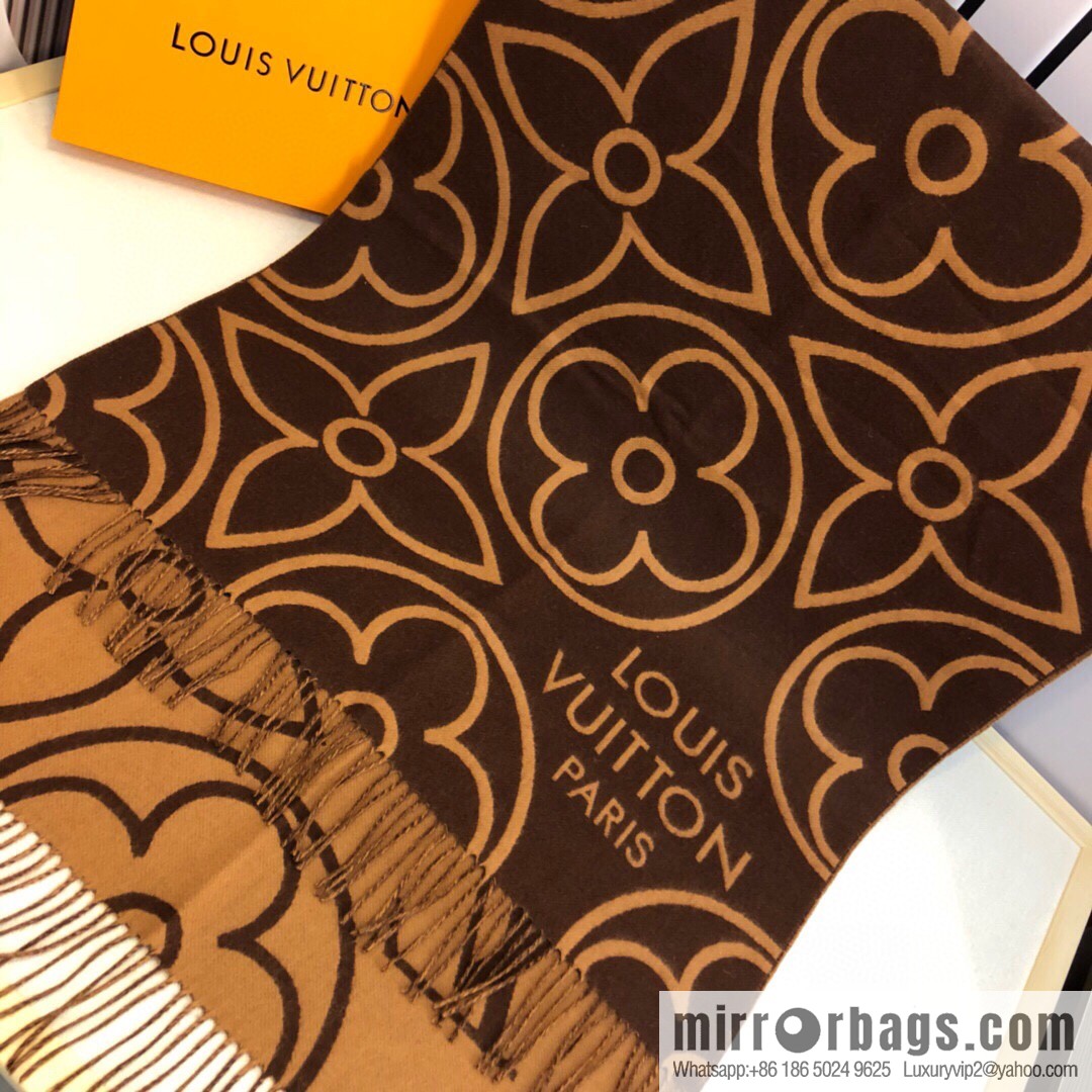 LV Louis Vuitton Jacquard Monogram Floral Scarf