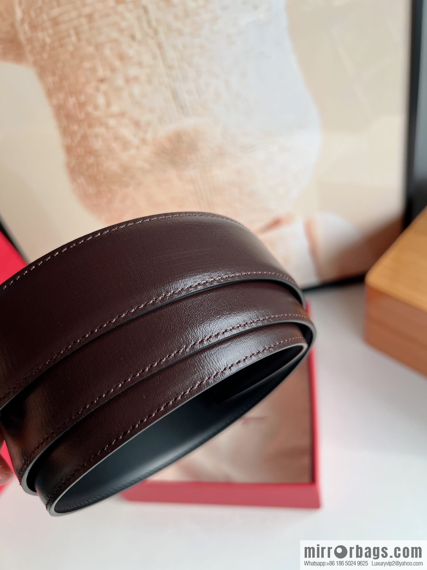 Ferragamo Ferragamo, Men's 3.5cm Boutique Metal Buckle Imported Double-Sided First Cowhide Belt