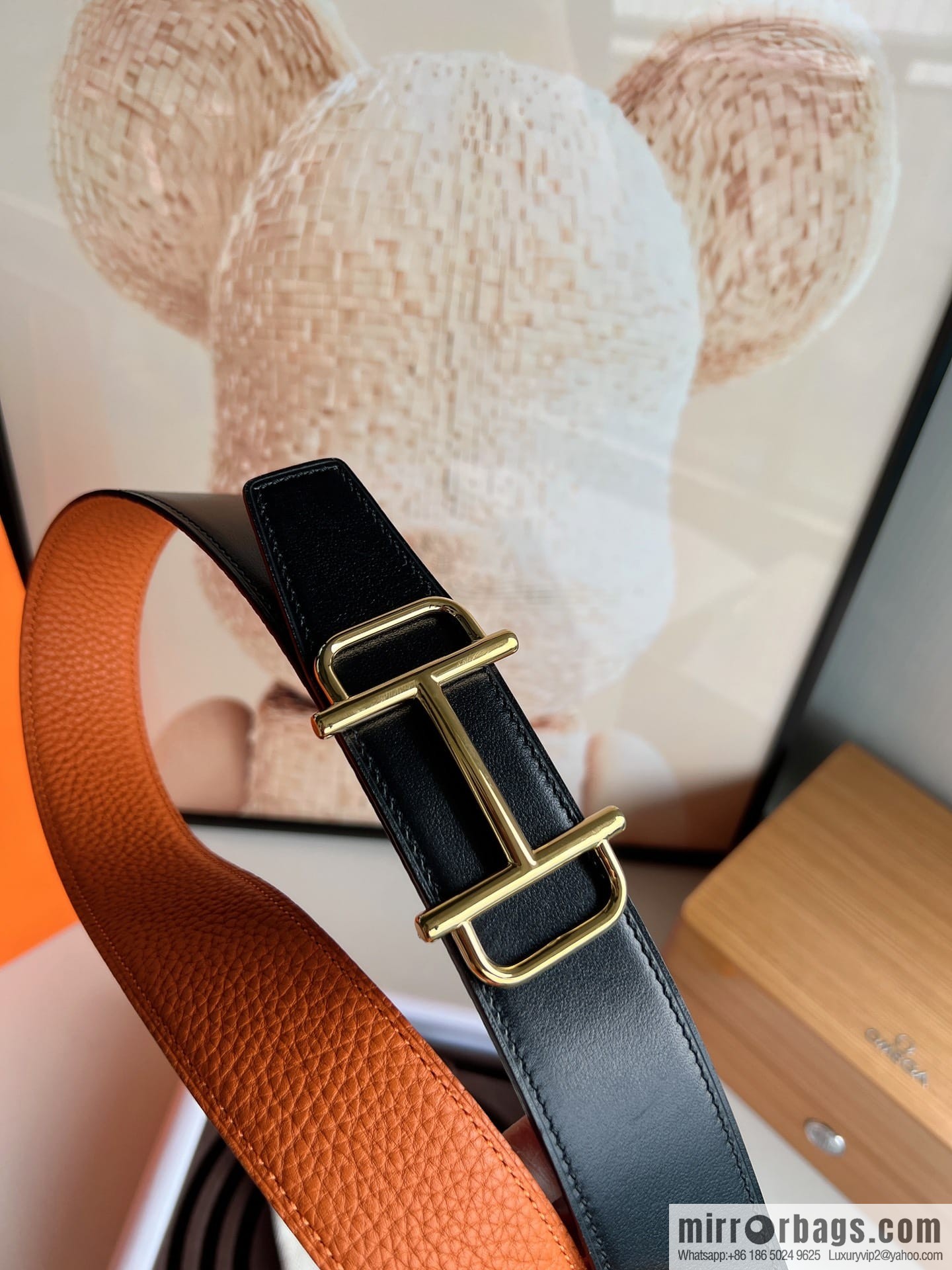 Hermes Hermes, the latest bottom leather at the counter, men's double-sided leather belt 38mm