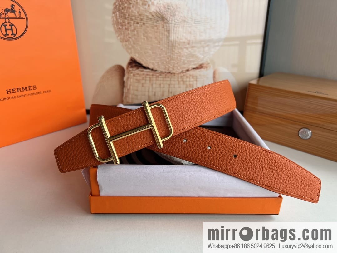 Hermes Hermes, the latest bottom leather at the counter, men's double-sided leather belt 38mm