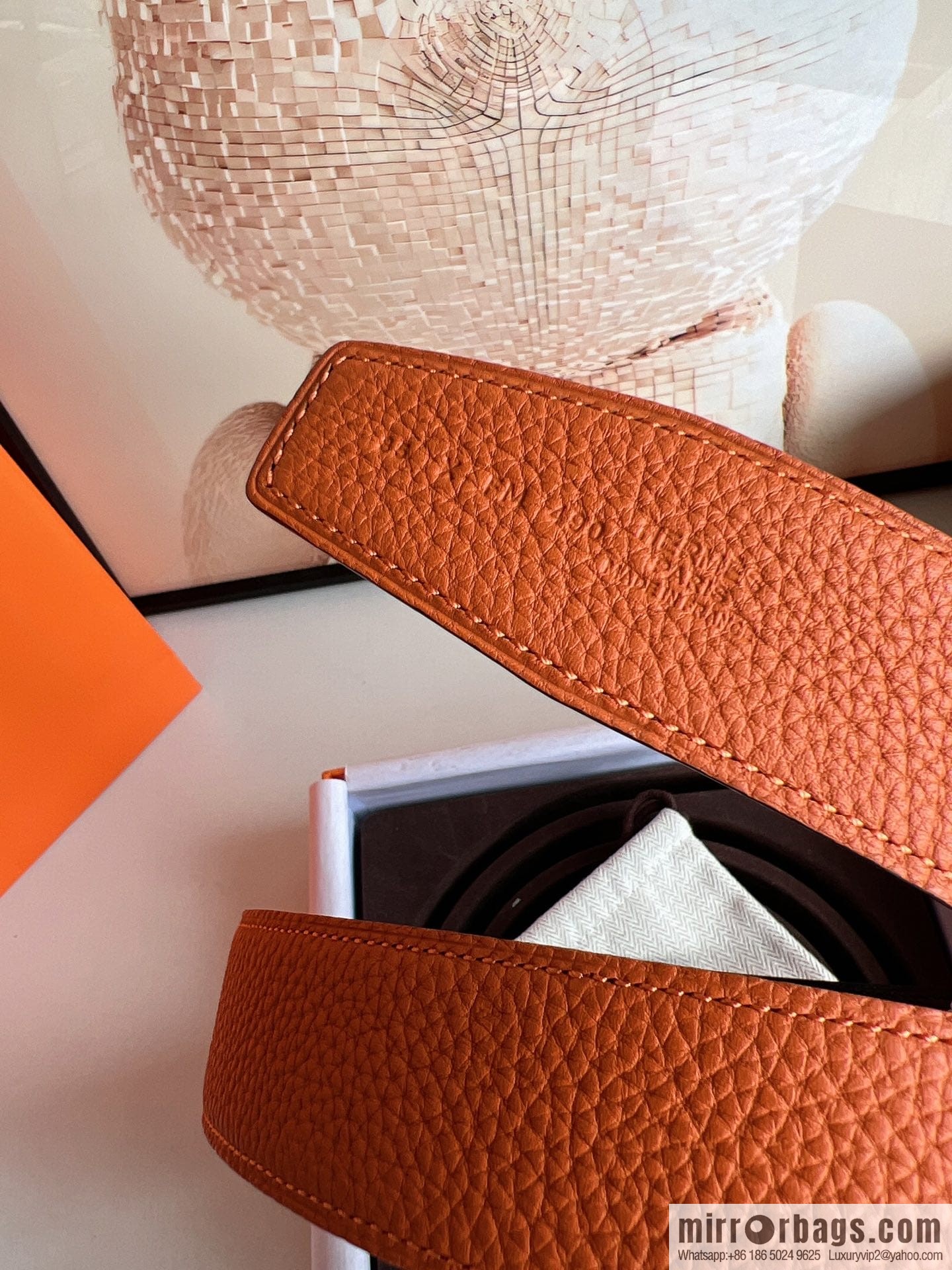 Hermes Hermes, the latest bottom leather at the counter, men's double-sided leather belt 38mm