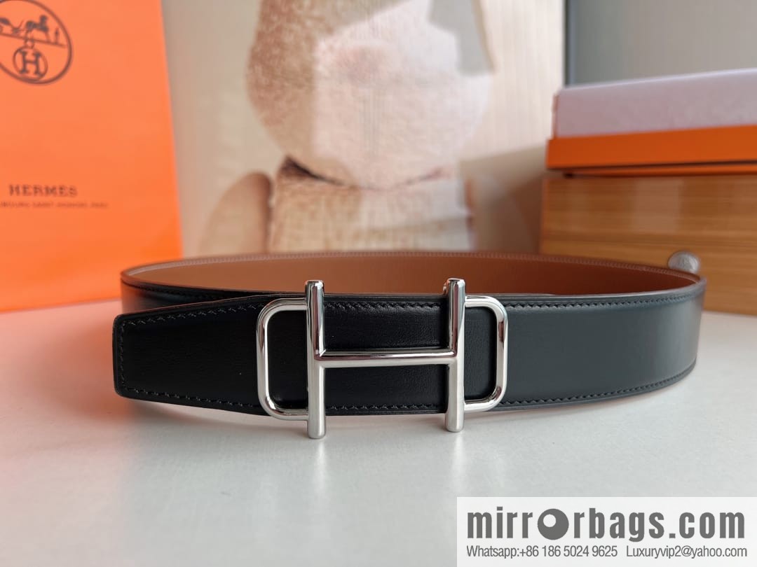 Hermes Hermes, the latest bottom leather at the counter, men's double-sided leather belt 38mm