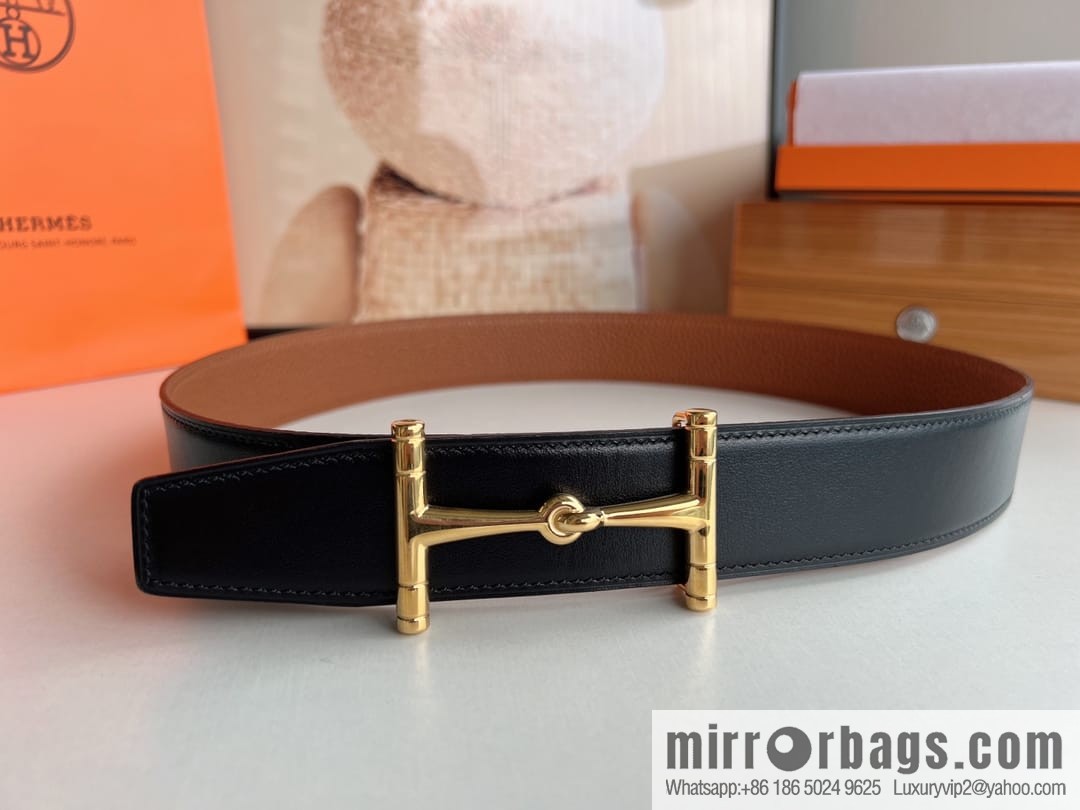 Hermes Hermes, the latest bottom leather at the counter, men's double-sided leather belt 38mm