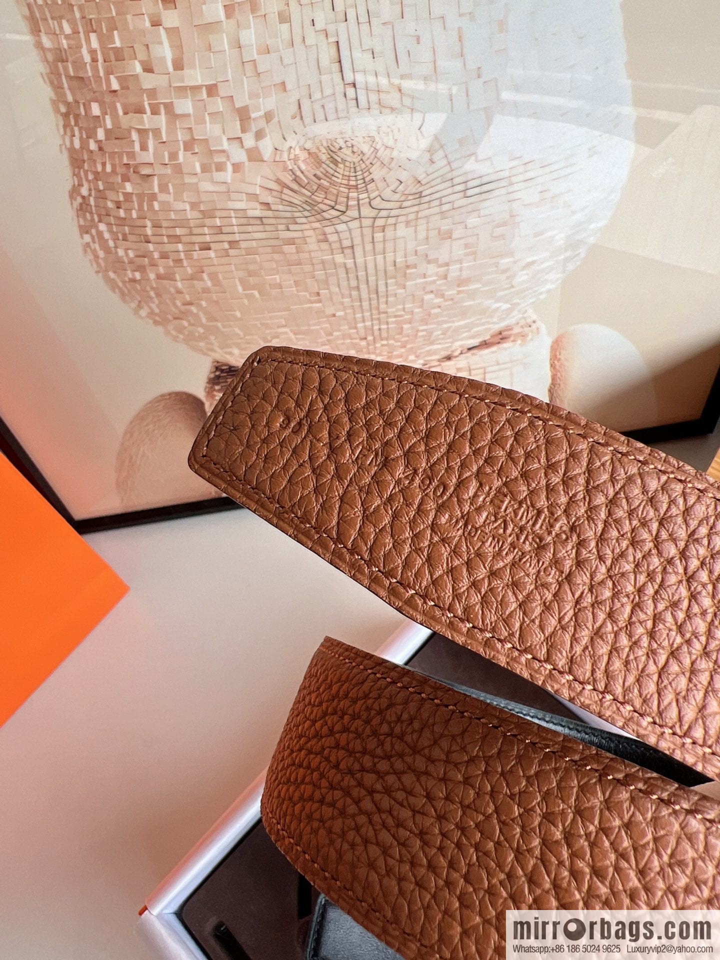 Hermes Hermes, the latest bottom leather at the counter, men's double-sided leather belt 38mm