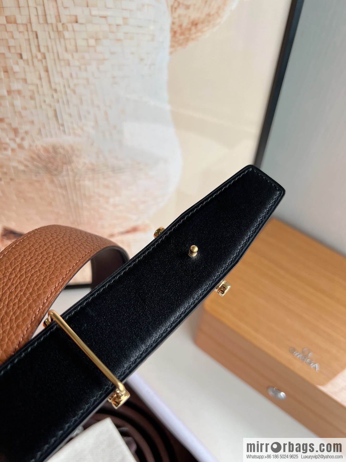 Hermes Hermes, the latest bottom leather at the counter, men's double-sided leather belt 38mm