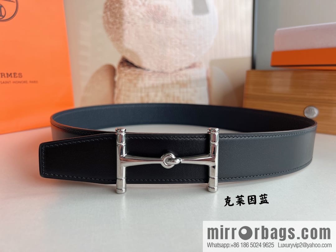 Hermes Hermes, the latest bottom leather at the counter, men's double-sided leather belt 38mm
