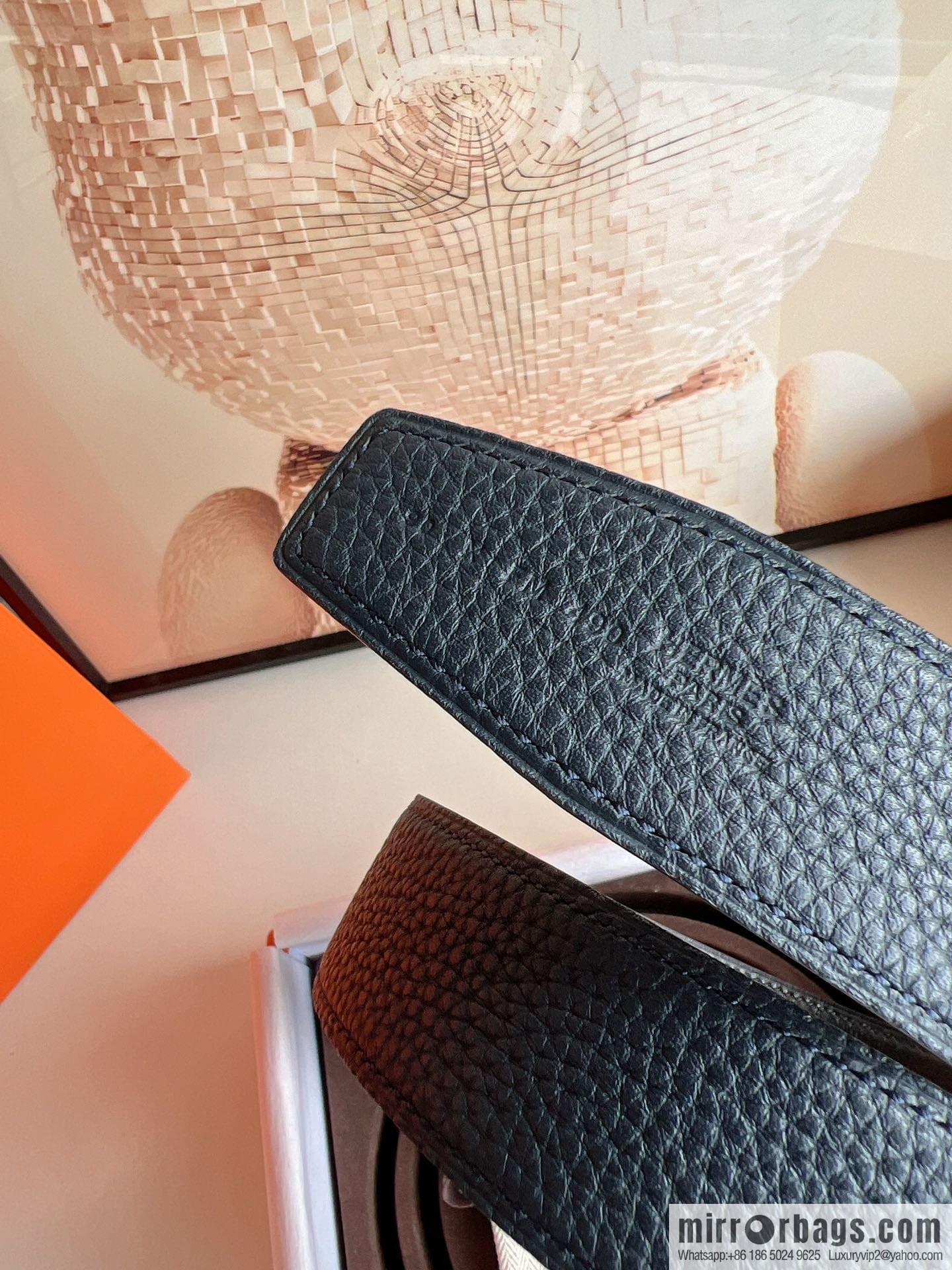 Hermes Hermes, the latest bottom leather at the counter, men's double-sided leather belt 38mm