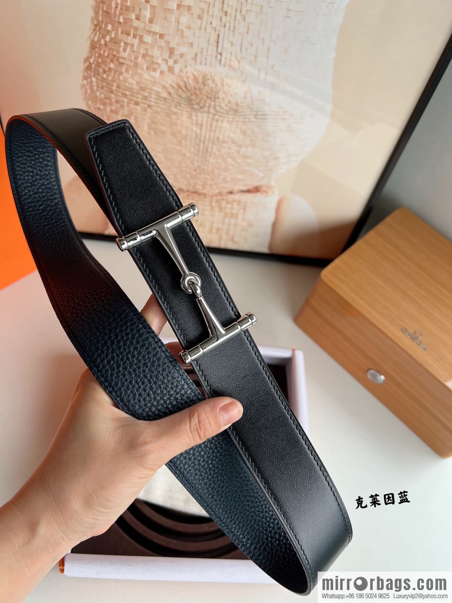 Hermes Hermes, the latest bottom leather at the counter, men's double-sided leather belt 38mm