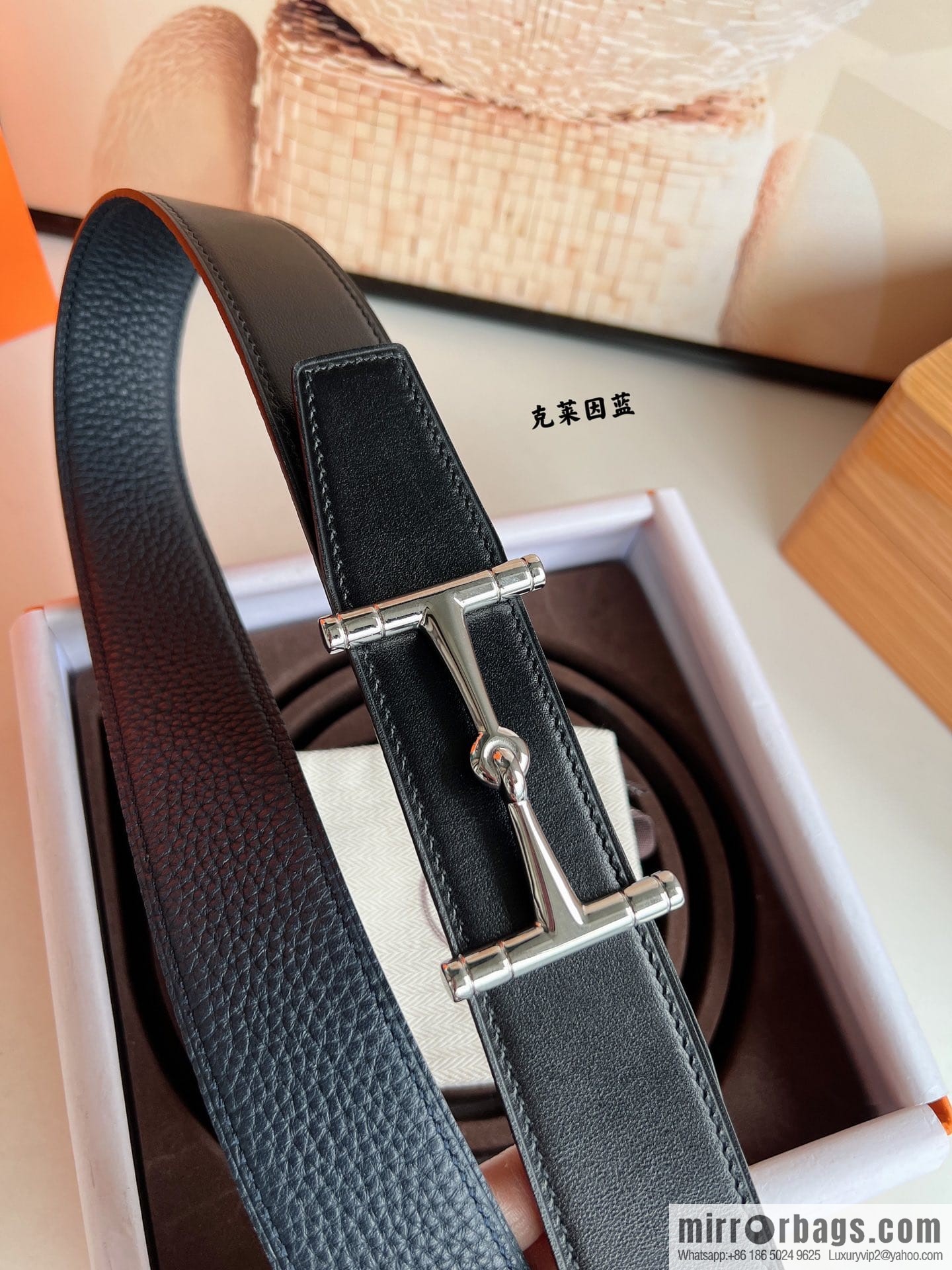 Hermes Hermes, the latest bottom leather at the counter, men's double-sided leather belt 38mm