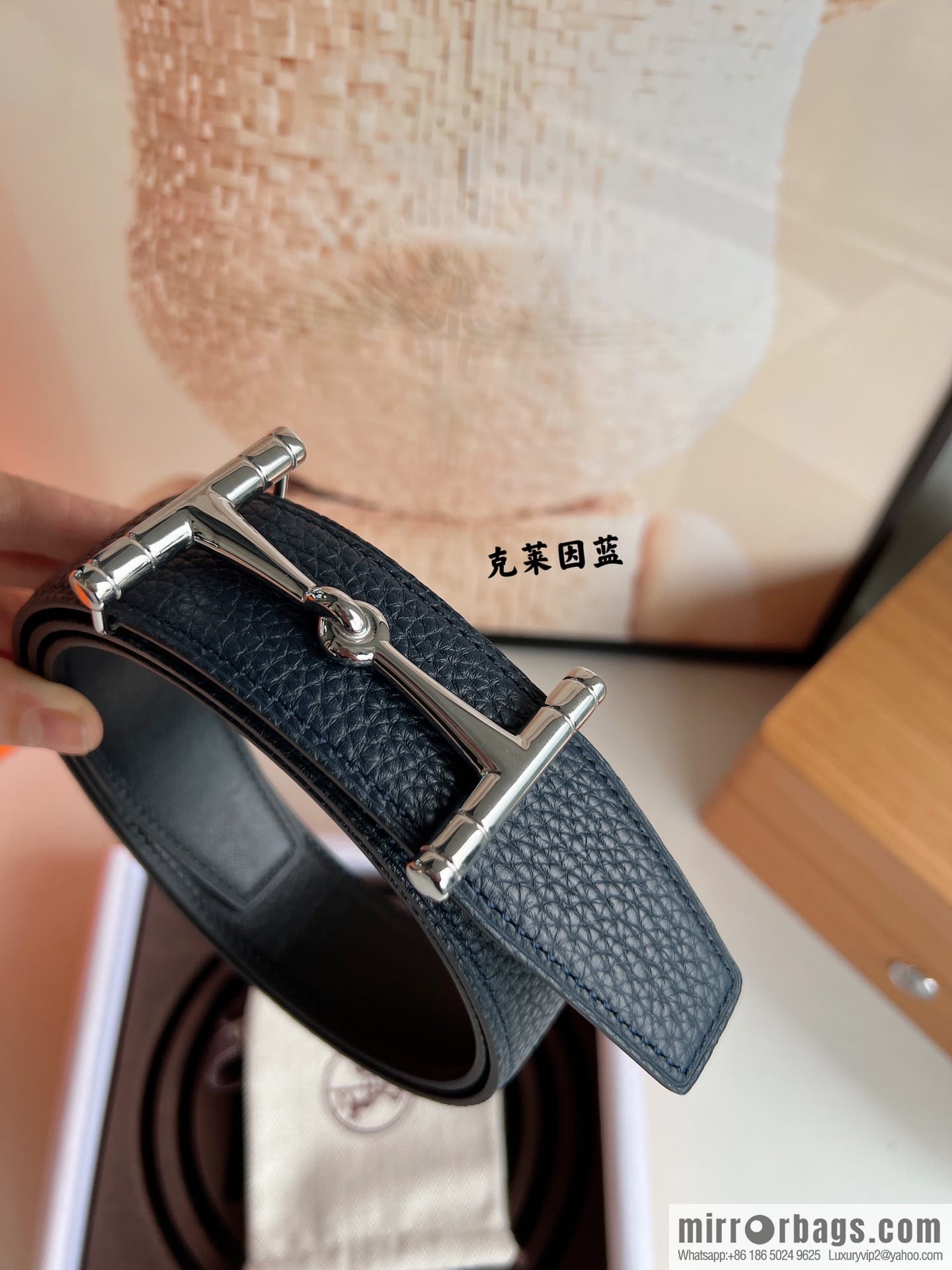 Hermes Hermes, the latest bottom leather at the counter, men's double-sided leather belt 38mm