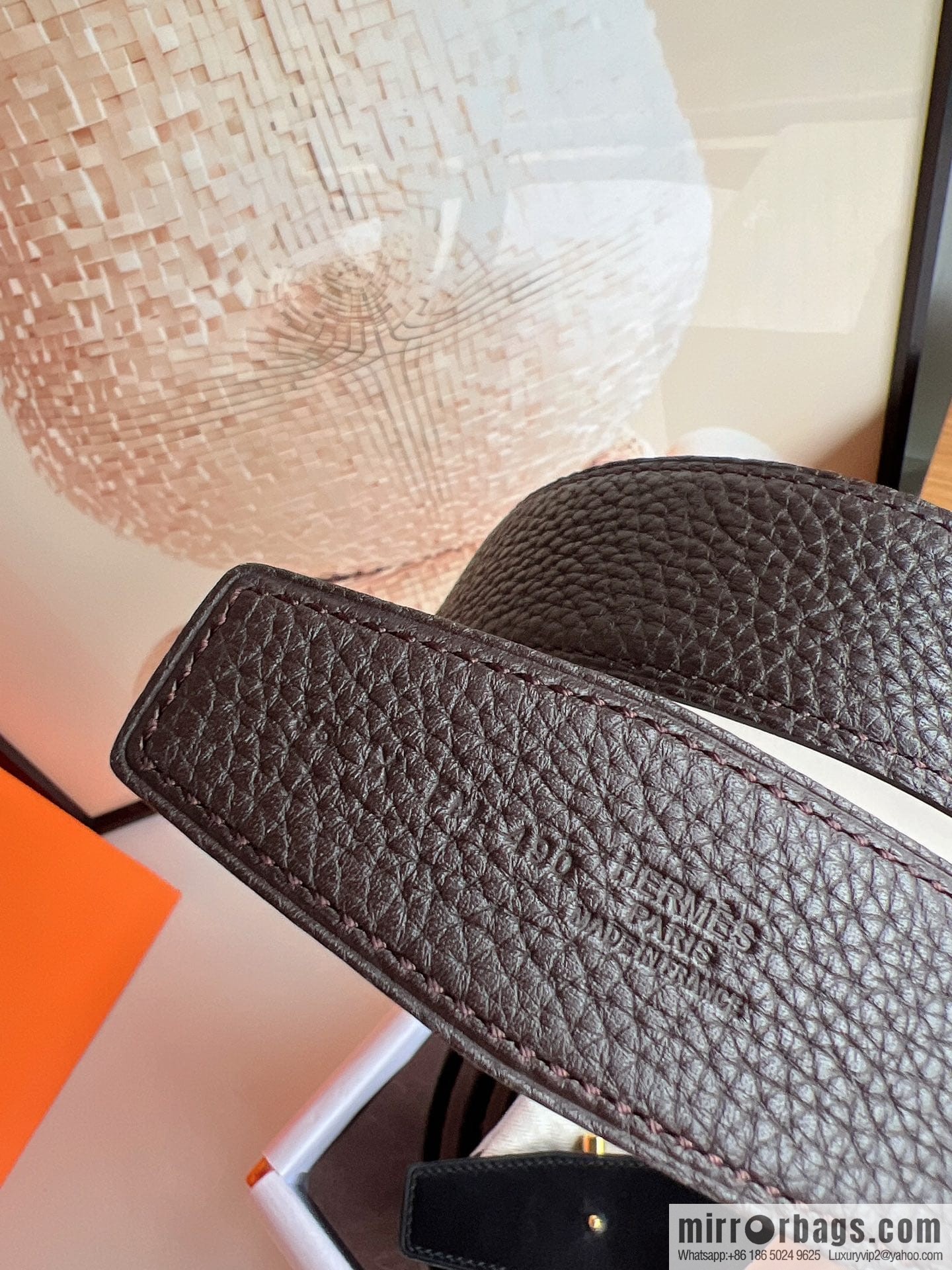 Hermes Hermes, the latest bottom leather at the counter, men's double-sided leather belt 38mm