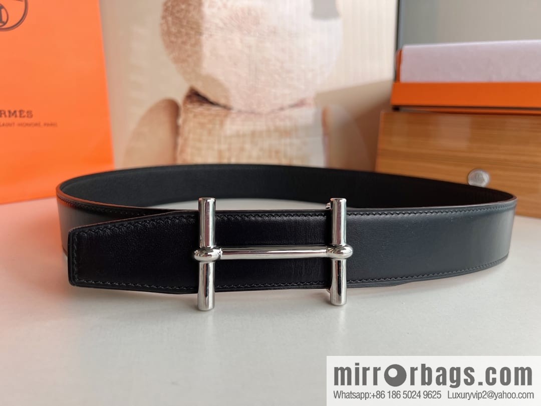 Hermes Hermes, the latest bottom leather at the counter, men's double-sided leather belt 38mm