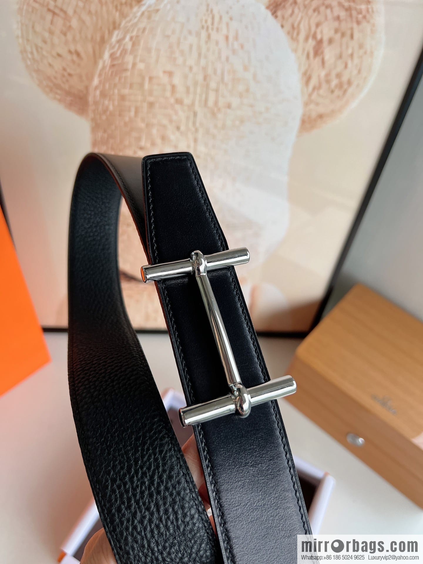 Hermes Hermes, the latest bottom leather at the counter, men's double-sided leather belt 38mm