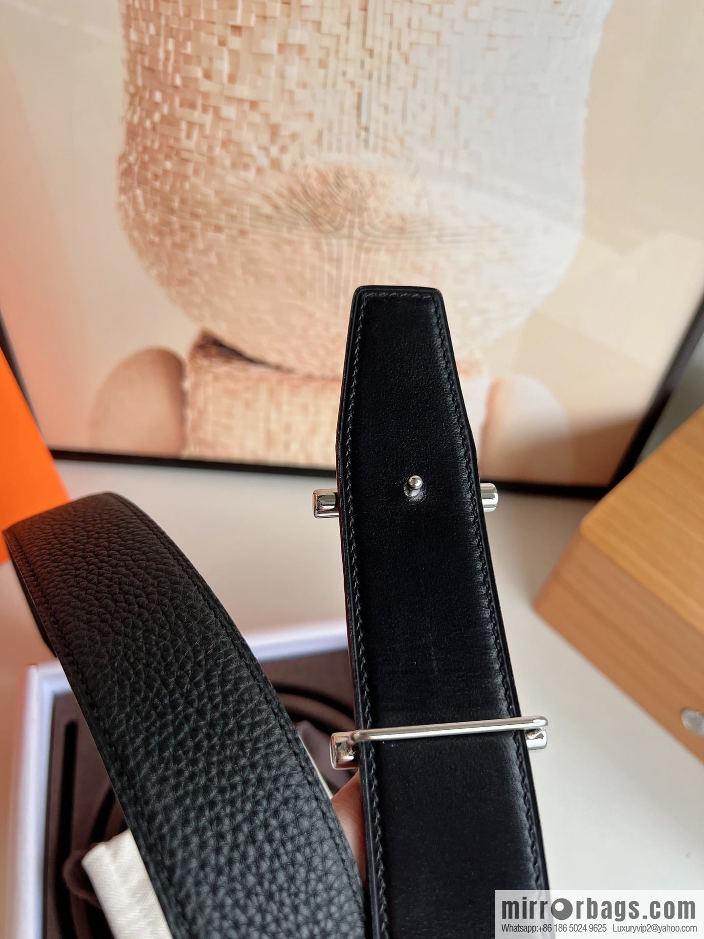 Hermes Hermes, the latest bottom leather at the counter, men's double-sided leather belt 38mm